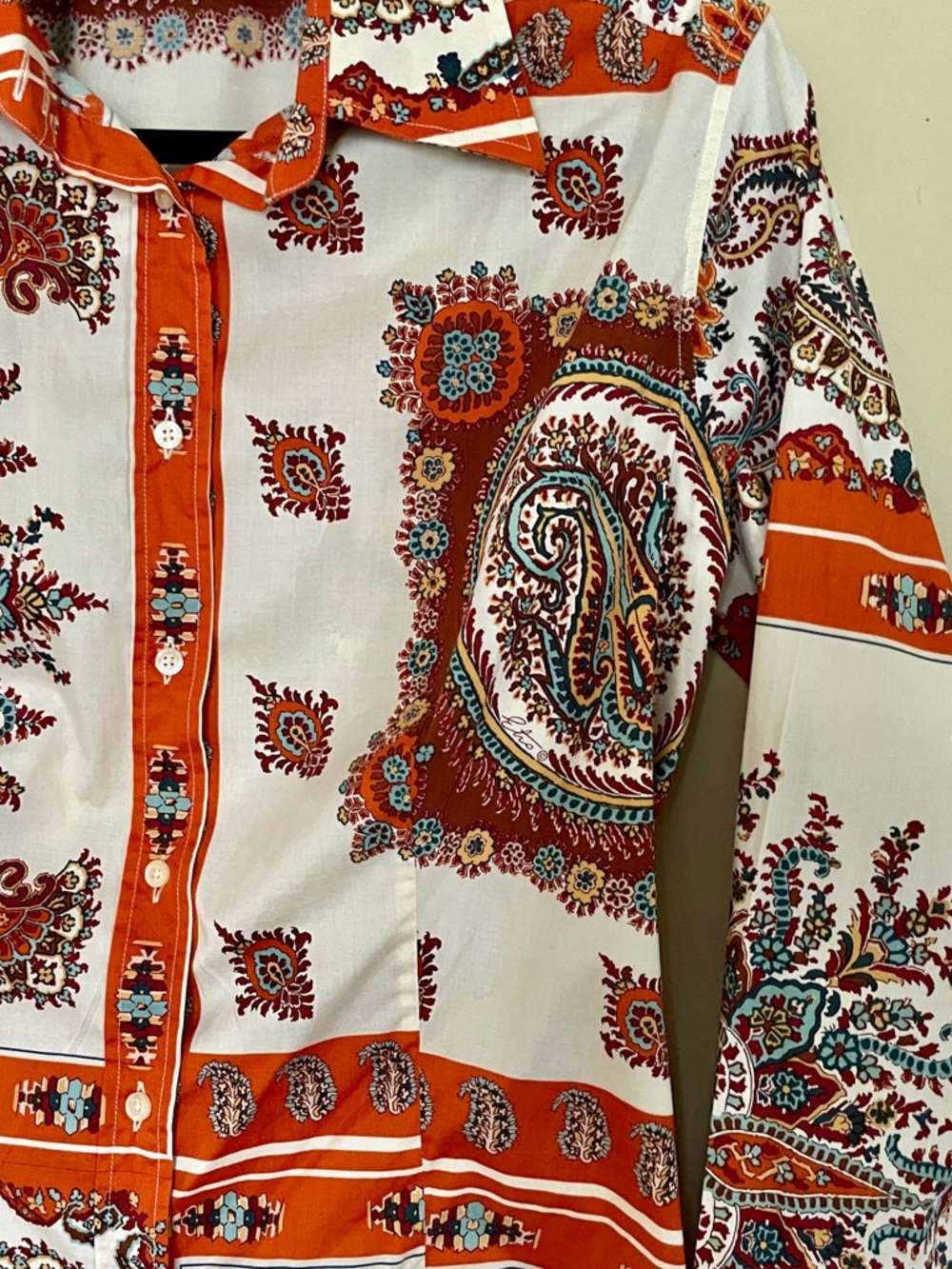 Etro | Paisley Print Button Up Blouse / Shirt, Sz 48 IT ♥ EUC - Picture 3 of 9